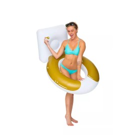 BigMouth GIANT GOLDEN TOILET Pool Float Swimming Tube Inflatable Blow Up 200lbs