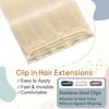 Elailite Clip-In Real Hair Extensions, #60 Platinum Blonde, 45 cm,
