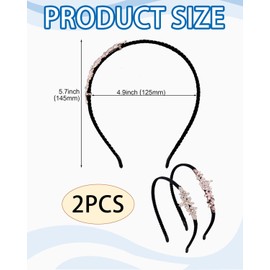 BARRU Pack of 2 Rhinestone Headbands - Crystal Hair Band Gemstone Vintage Thin Headband Party Prom Birthday Party Hair Accessories for Women and Girls