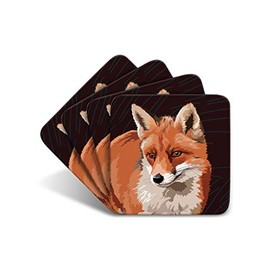 Fox - Set of 4 Coasters - Leslie Gerry Animal Gifts