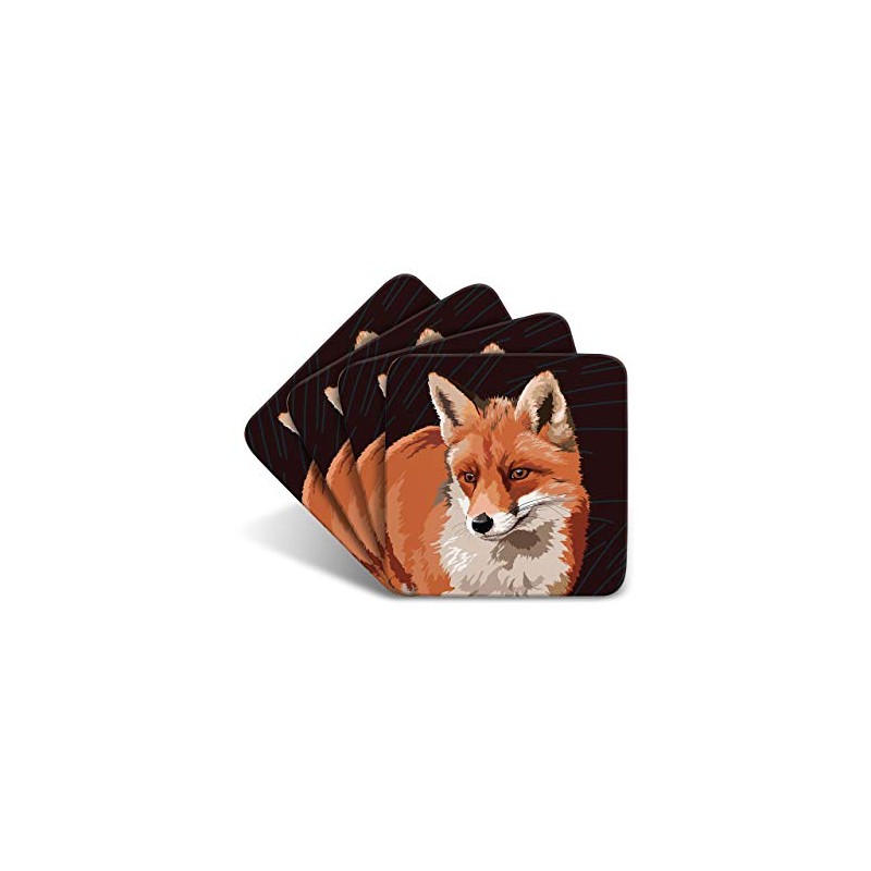 Fox - Set of 4 Coasters - Leslie Gerry Animal