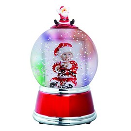 Santa Photo Snow Globe (Silver and Red)