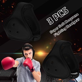 Jerify 3 Pcs Wrestling Headgear for Kids Youth Soft Grappling Headgear Wrestling Adjustable Wrestling Ear Guard Protective(Black)