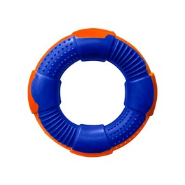 Dur Medium Ring Dog Tug Toy, Blue/Orange, Blackberry Scent, Durable Recycled Rubber – Interactive and Near Indestructible Dog Chew Toy for Boredom, Teeth Cleaning, Puppy Teething & Playtime, 13cm