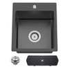 Black Kitchen And Bar Sink, 15x17 Inch Stainless Steel Drop