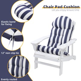 Enipate Weather Resistant Adirondack Chair Cushions High Back Indoor Outdoor Patio Tufted Lounge Cushion Seat Pads