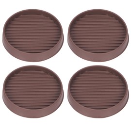 Tanstic 4Pcs 2x2 Round Rubber Caster Cups Round Non Slip Furniture Pads Round Rubber Furniture Coasters Anti Slip Floor Protector for Couch Table Bed(Brown)