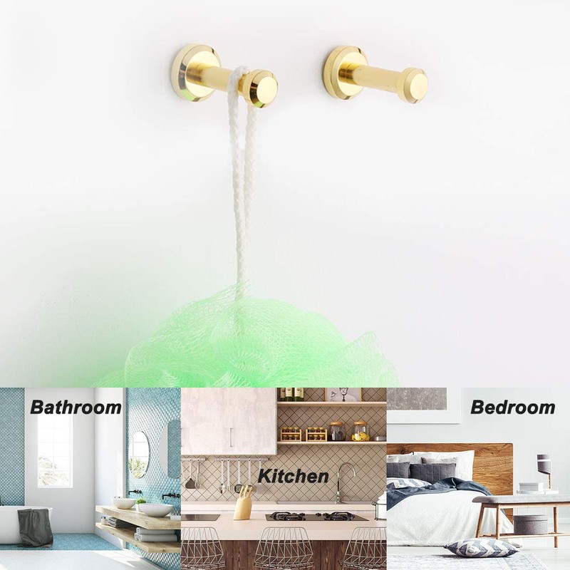 sourcing map 4pcs Wall Hook Copper Wall Mounted 1.8 Inch