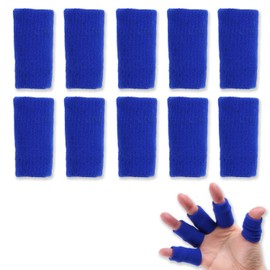 [very Marble] 指サポーター (伸縮ゴム仕様/10個セット) 指の保護 固定用 (ブルー)