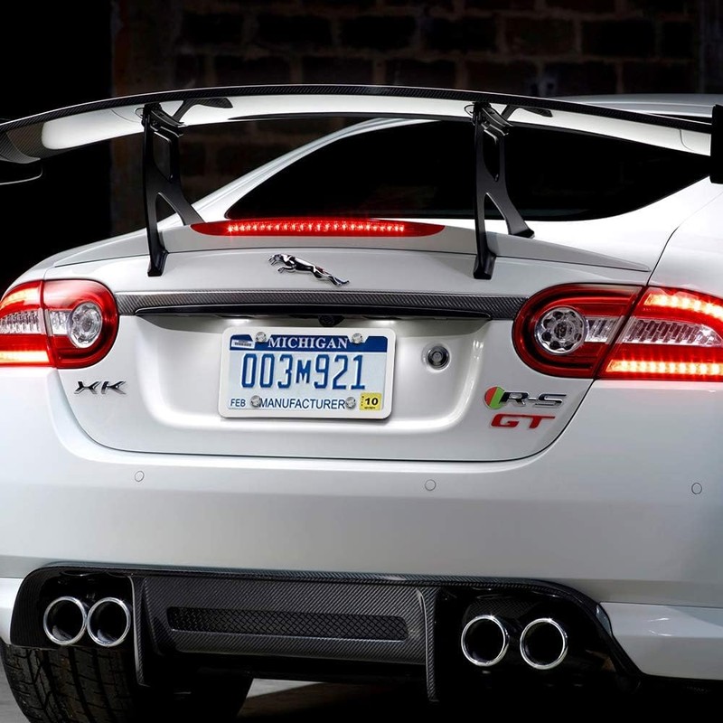 Deselen White License Plate Frame, Metal Thin Stainless Steel with