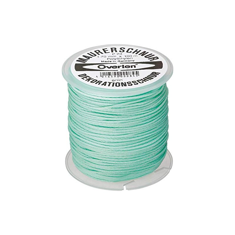 Overmann 002301700200500AA Polyethylene Mason's Lacing Cord, Green, 50 m