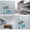AIJALY 3 Pack Bathroom Glass Shelf,Aluminum Tempered Glass 0.34in Extra
