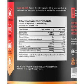 Omega 3 Fish Oil de 220 Cápsulas de 1000 mg. Ingredientes naturales: 100% Aceite de Pescado (EPA y DHA). Omega 3 Fish Oil B Life