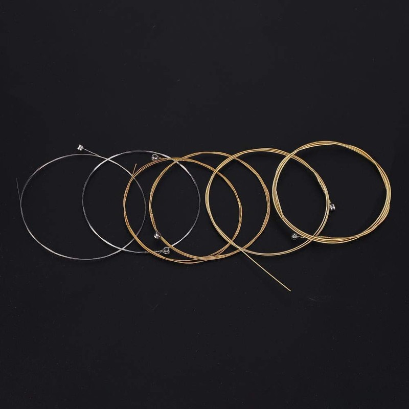 Folk Guitar Strings, 6 Pieces Metal String Set Practice Replacement