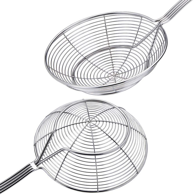 TEMCHY Spider Strainer Skimmer Ladle, 5.5 Inch Stainless Steel Solid