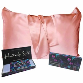 Millie & Boo Silk Pillowcase - 22 Momme Organic Silk Pillowcases for Hair and Skin, White 50x75cm with Zipper Closure & Gift Box - Luxury Pillow Case for Women, 6A Grade Silk (Pink)