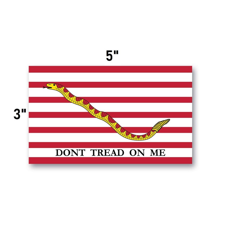 3x5 First Navy Jack Sticker 3-Pack Dont Tread on Me
