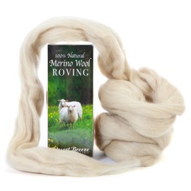 Merino Wool Roving, Premium Combed Top, 1 oz, Color Parchment, 21.5 Micron, Perfect for Felting Projects, 100% Pure Wool, Made in The UK