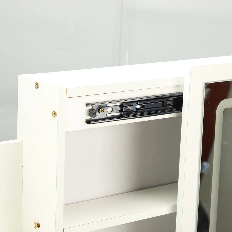 Dressing Table Vanity Table Elegant Lighted Mirror With Drawers Shelves