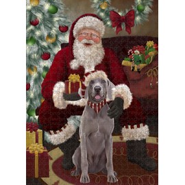 Doggie of The Day Weimaraner Dogs - Santa's Surprise - Jigsaw Puzzle for Adults - Interlocking Puzzle Game Artwork - Gift for Dog Lovers, 200 pcs. DOTD200PZLE3435