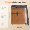12 Inch Heavy Duty Paper Cutter, Wood Guillotine Paper Cutter
