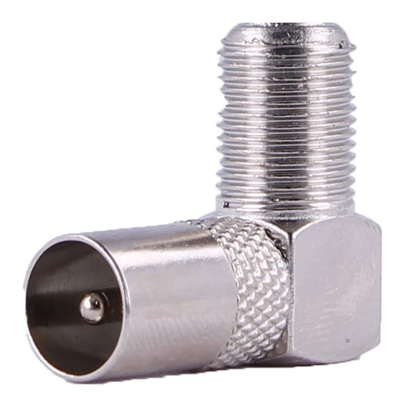 REY 90° Angled Coaxial Male to F Type Female Aerial