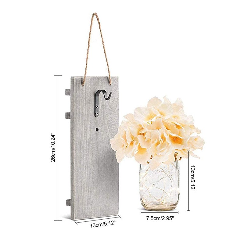 iDECOE Premium Mason Jar Wall Decor Sconces - Rustic Grey