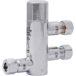 Cash Acme 3/8 Inch HG135 Thermostatic Mixing Valve with Compression Connections and Integral Checks, Brass Plumbing Fitting, 25686