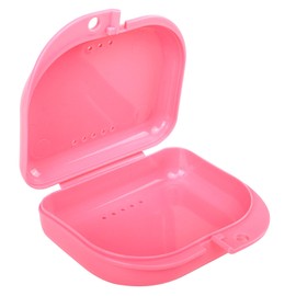 LA MIERE Retainer Case with Lanyard Slim Cute Retainer Holder Dental Thin Container Braces Case, Pink
