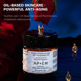 APoEM Pro Renew Oil-Based Skincare Capsules – Anti-Aging, Hydrating & Protective Formula for Skin Renewal – 60 Capsules with Free Gifts & Pencil Body