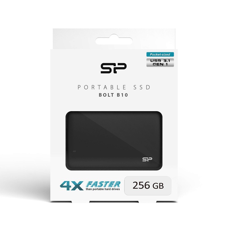 SSD256SP Silicon Power 256Gb Portable Ssd Bolt B10 Usb3.0 SP256GBPSDB10SBK