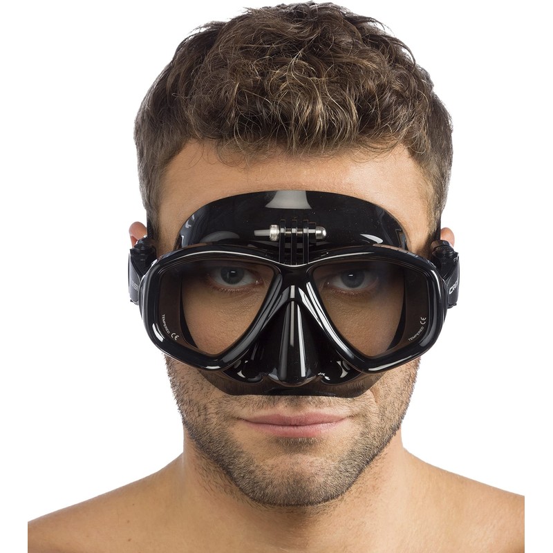 CRESSI Action Cam Mask Black/Black - Unisex Reduced Volume Dive