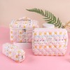 YINGJEE Large Quilted Makeup Bag for Women and Girls, Cute