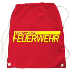 Spaß Kostet FFW Volunteer Fire Brigade Backpack in Neon Yellow Print in Various Colours, red