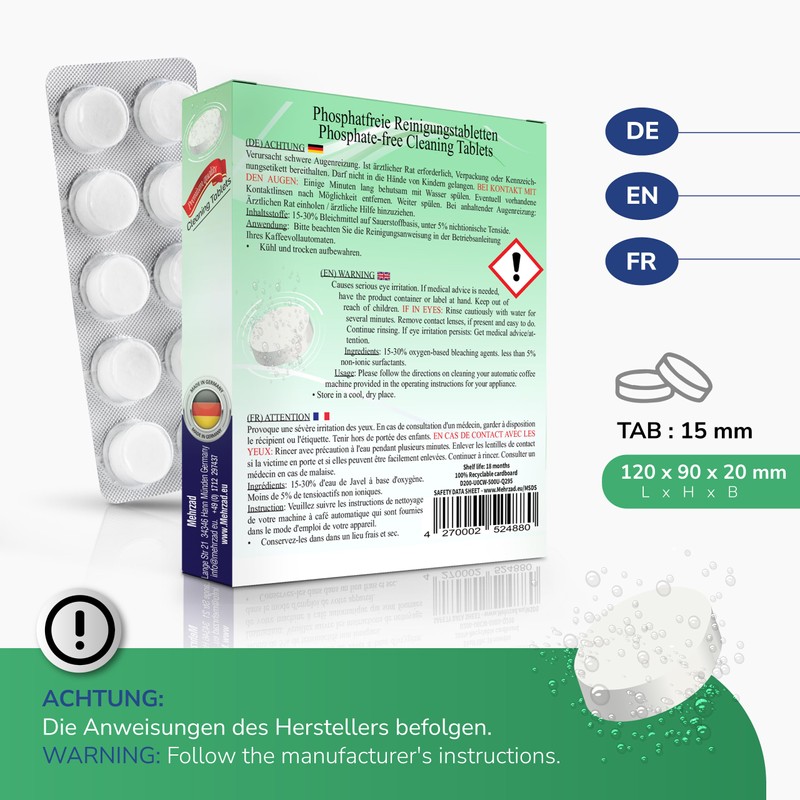 Cleaning Tablets for Fully Automatic Coffee Machines - Compatible and