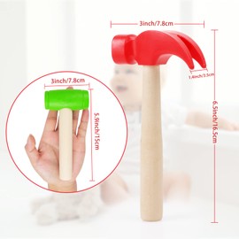 Waenerec 2pcs Toy Hammer Simulation Wooden Hammers Small Plastic Toddler Claw Hammer Portable Kids Maintenance Tools Toys Pretend Play Fake Mallet Hammers for Boys Girls