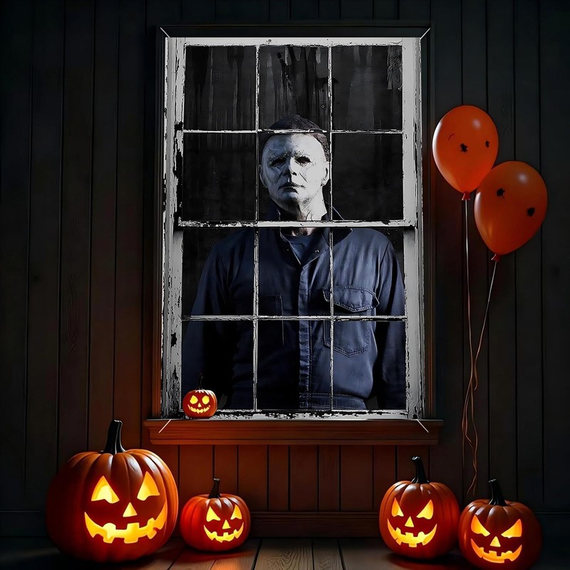 2 Pcs Halloween Horror Window Cover, Scary Curtain Window Door