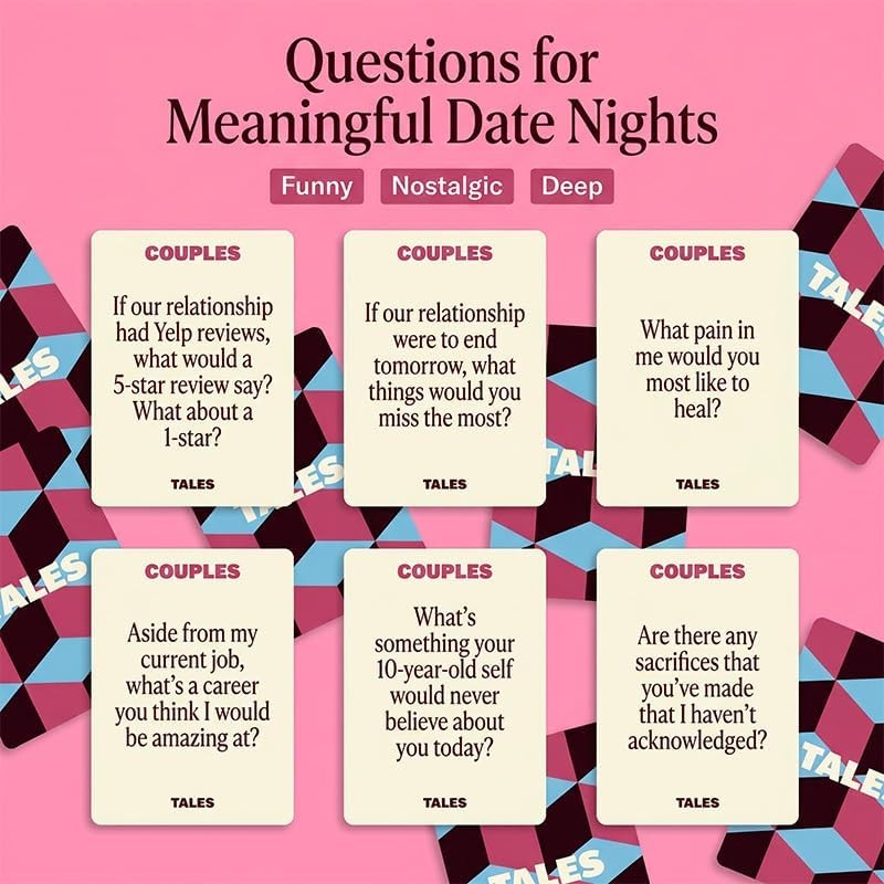 150 Conversation Starter Cards with Relationship Prompts for Couples