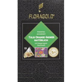 FLORAGOLD Pyramid Bag Herbal Tea Tulsi Orange Ginger Natural Pack of 1 x 38 g