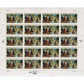 California Gold Rush 1849 20 x 33 cent U.S. Postage Sta