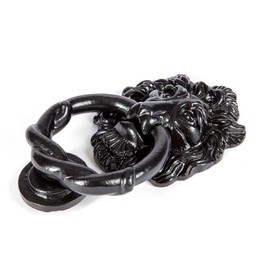 Hammer and Tongs - Lion Head Door Knocker - H150mm - Black