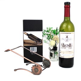 ​StorageMate Single Wine Bottle Holder - Elegant Wine Bottle Holder for Single Bottle - Free Standing Metal Wine Rack - Kitchen Counter Decoration - Novelty Gift for Wine Enthusiasts Bronze