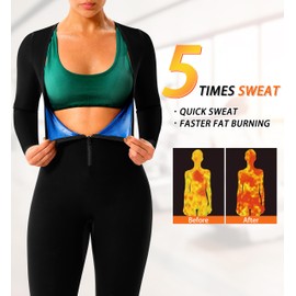 LMCOB Full Body Sauna Suit for Women Waist Trainer Sweat Jumpsuit Waist Trainers Workout Sauna Suits Women(LYBH70023-01-M)