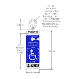 MirorTag Gold - Handicap Placard Holder by JL Safety. A Novel Way to Protect, Display & Put Away a Disabled Parking Tag. Hard Plastic & Sun Resistant. Magnetically On/Off. Detachable Hook. Made in USA