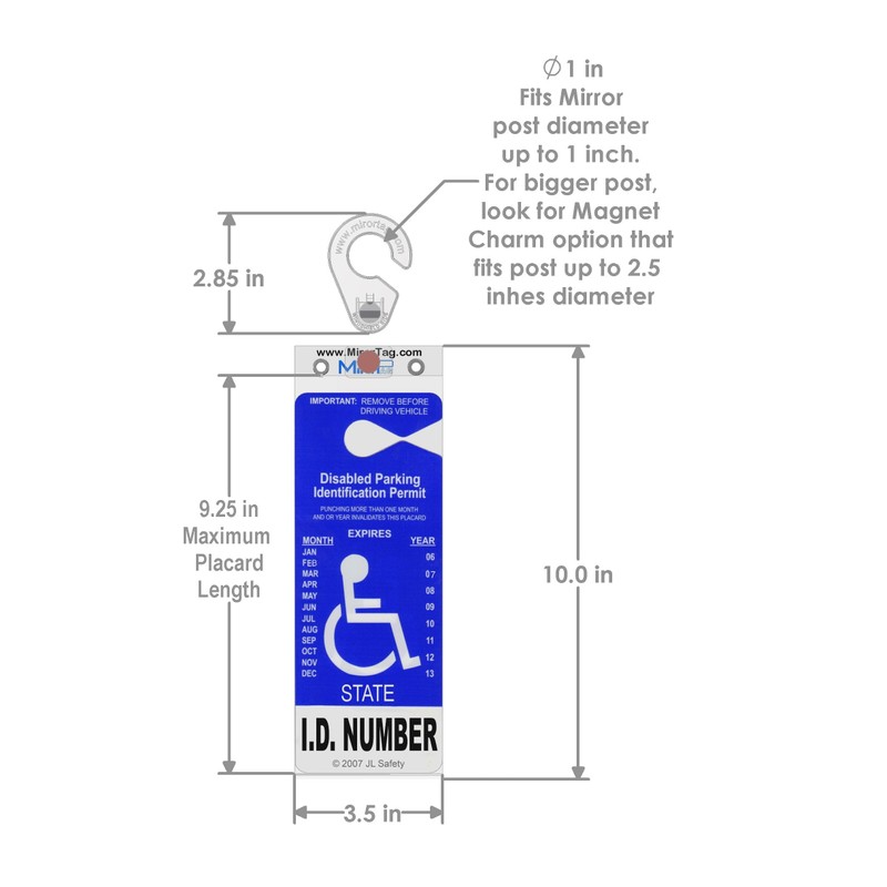 MirorTag Gold - Handicap Placard Holder by JL Safety. A