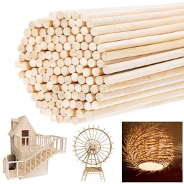 Round Wooden Sticks, 150pcs 300millimeter X 4millimeter Round Sticks, Craft Wooden Sticks, Wooden Sticks for Craft Craft Sticks, Dowels Craft Wood for Art Projects, Decor DIY Crafts