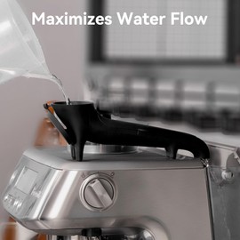 Yokolain Coffee Machine Water Tank with Lid, Food-Grade Silicone Funnel for Optimal Water Flow, Compatible with Flat-Top Coffee Machines and Rear Water Tank Models, Featuring an Anti-Slip Design