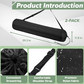 2-Pack Camping Folding Chair Replacement Bags, 39.3" Heavy-Duty Carry Bag - Tear-Resistant Nylon with Shoulder Strap & Drawstring, Fits Coleman/Portable/Lawn Chairs for Camping, (No Chair)