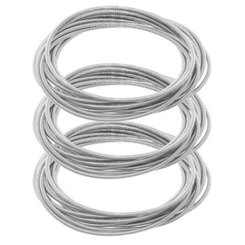 SUNNYCLUE 1 Box 45Pcs Spring Wire Bracelet Guitar String Bracelets Bulk Silver Steel Screw Openable Summer Stackable 2-1/4 Inch Loop Memory Wires for Jewellery Making Bracelets Supplies DIY Women