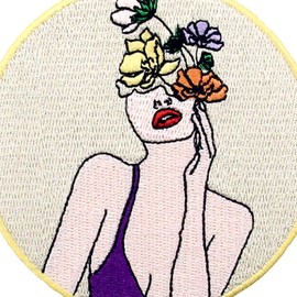 Woman is Beautiful Flowers Patch Embroidered Applique Iron On Sew On Emblem